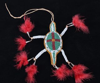 Sioux Fully Beaded Umbilical Cord Fetish 1900-