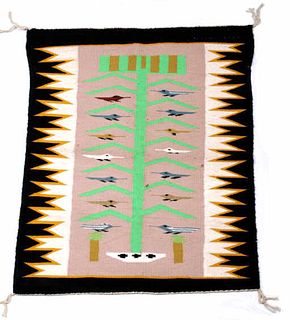 Navajo Tree of Life Pictorial Wool Rug