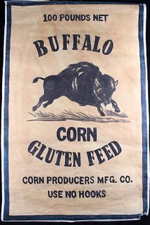 Buffalo Corn Feed Canvas Advertising Sign