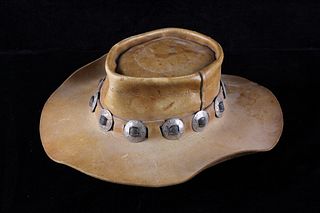 Vintage Cowboy Hat w/ Nickel Concho Band Accents