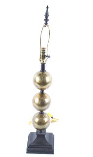 Mid 20th Century Brass Metal Orb Lamp