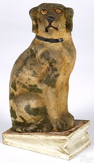 Seated dog pipsqueak toy, 19th c.