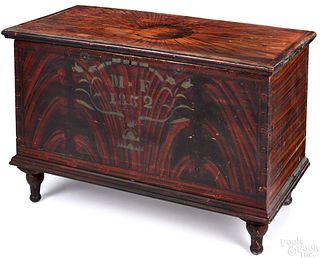 Midwest painted poplar blanket chest, dated 1852