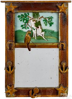 Sheraton painted folk art mirror 19th c.