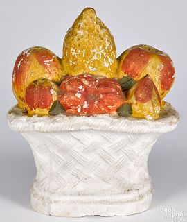 Large Pennsylvania chalkware fruit basket, 19th c