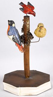 Bird tree pipsqueak toy, 19th c