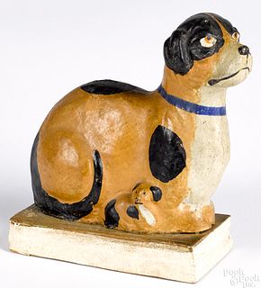 Dog and puppy pipsqueak toy, 19th c.