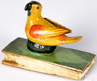 Vibrant parrot pipsqueak toy, 19th c.
