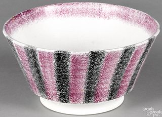 Large black and purple spatter bowl