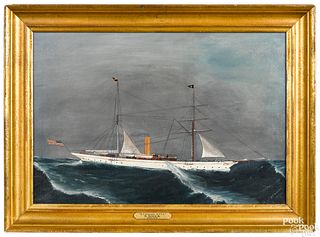 Oil on canvas ship portrait