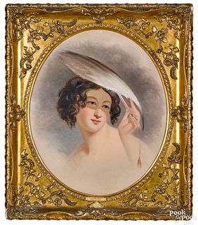 Thomas Sully oil on canvas portrait of a lady