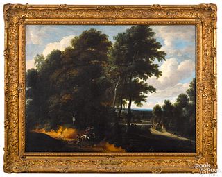 Manner of Jacob van Ruisdael oil landscape
