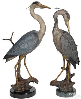 William Turner pair of bronze herons