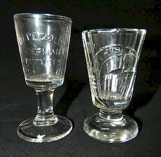 2 Crystal glass dose goblets