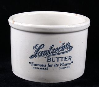 Early 1900 Lambrechts Stoneware Butter Pottery Jar