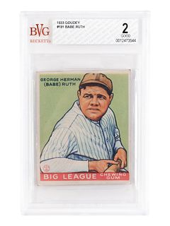 A 1933 Goudey Babe Ruth No. 181 Baseball Card BVG Good (Beckett Vintage Grading) 2