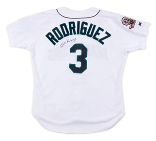 A 1995 Alex Rodriguez Seattle Mariners Rookie Season Game Used / Issued Jersey,