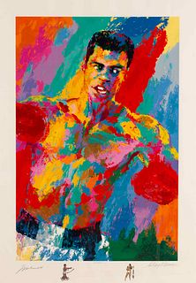 A 2001 Muhammad Ali "Athlete of the Century" LeRoy Neiman Artist's Proof Serigraph with Remarques and Autographs of Both,