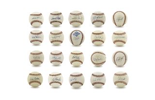 A Group of 20 Signed Hall of Fame Baseballs,