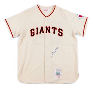 A Willie Mays Signed New York Giants Jersey (Mitchell &amp; Ness Cooperstown Collection),