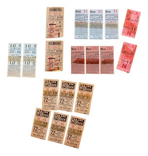 A Group of 18 Jackie Robinson Brooklyn Dodgers Ticket Stubs,