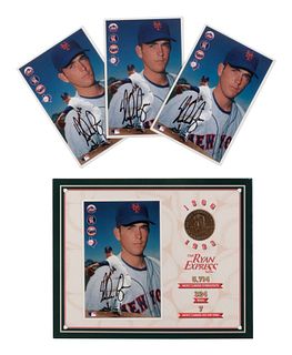 A Group of Seven Nolan Ryan Signed Items,
Size of largest 18 x 24 inches.