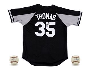 A Group of Three Frank Thomas Signed Items,