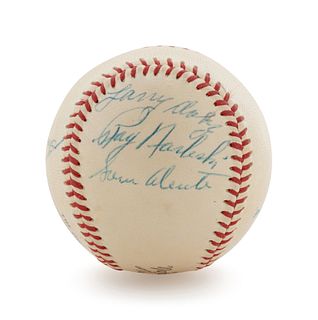 A 1954 Cleveland Indians Partial Team Signed Baseball