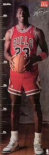 A 1989 Michael Jordan Signed Life-Size McDonald's Promotional Poster,
81 1/2 x 28 inches.
