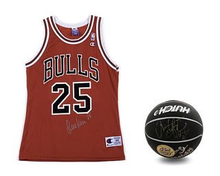 Two Chicago Bulls Signed Items Including Dennis Rodman and Steve Kerr,
