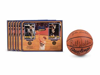 A Group of 13 Bill Walton and John Wooden Signed UCLA Items,
Size of largest 20 x 24 1/2 inches. 