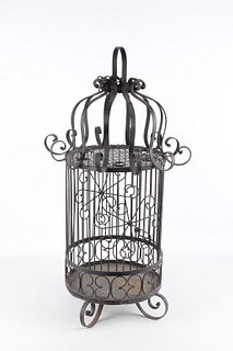 Mid Century Mexican Wrought Iron Bird Cage