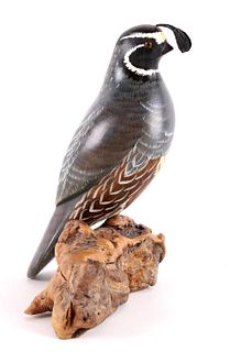 Hand Carved & Painted California Quail