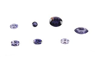 Collection of Seven Loose Natural Iolite Gemstones