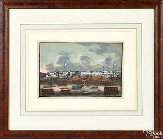 Four gouache on pith paper China Trade port views