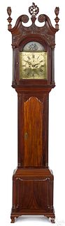 Philadelphia Chippendale mahogany tall case clock