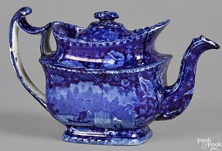 Historical Blue Staffordshire teapot