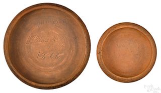 Two Pennsylvania redware plate molds