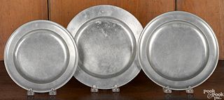 Three Boston, Massachusetts pewter plates