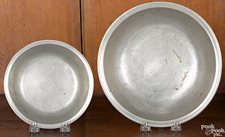 Two pewter basins, early 19th c.