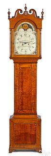 Pennsylvania tiger maple tall case clock