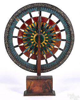 Painted gaming wheel, ca. 1900