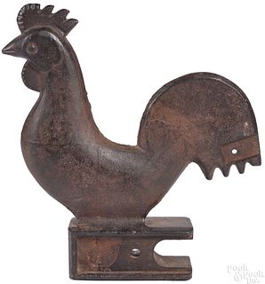 Cast iron rooster windmill weight, late 19th c.
