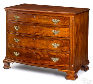 Delaware Chippendale mahogany bowfront chest