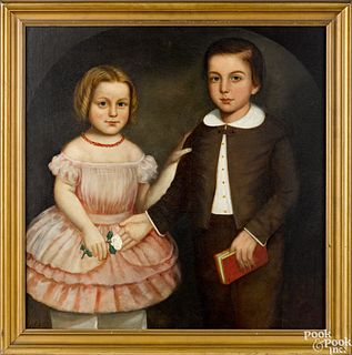 New England portrait of children, ca. 1840