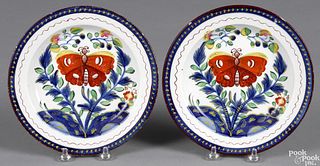 Two Gaudy Dutch butterfly plates