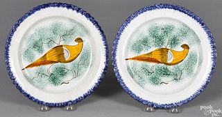 Pair of pearlware plates
