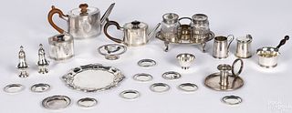 Collection of miniature English silver articles