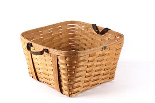 Peterboro Basket Co. Est. 1854 Birch Woven Basket