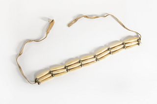 A Plains Bone and Leather Choker Necklace, ca. 1920